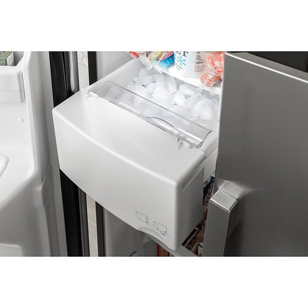 GE GSS25GYPFS 25.3 . Refrigerador de dos puertas con dispensador de agua y hielo - Acero inoxidable resistente a las huellas dactilares