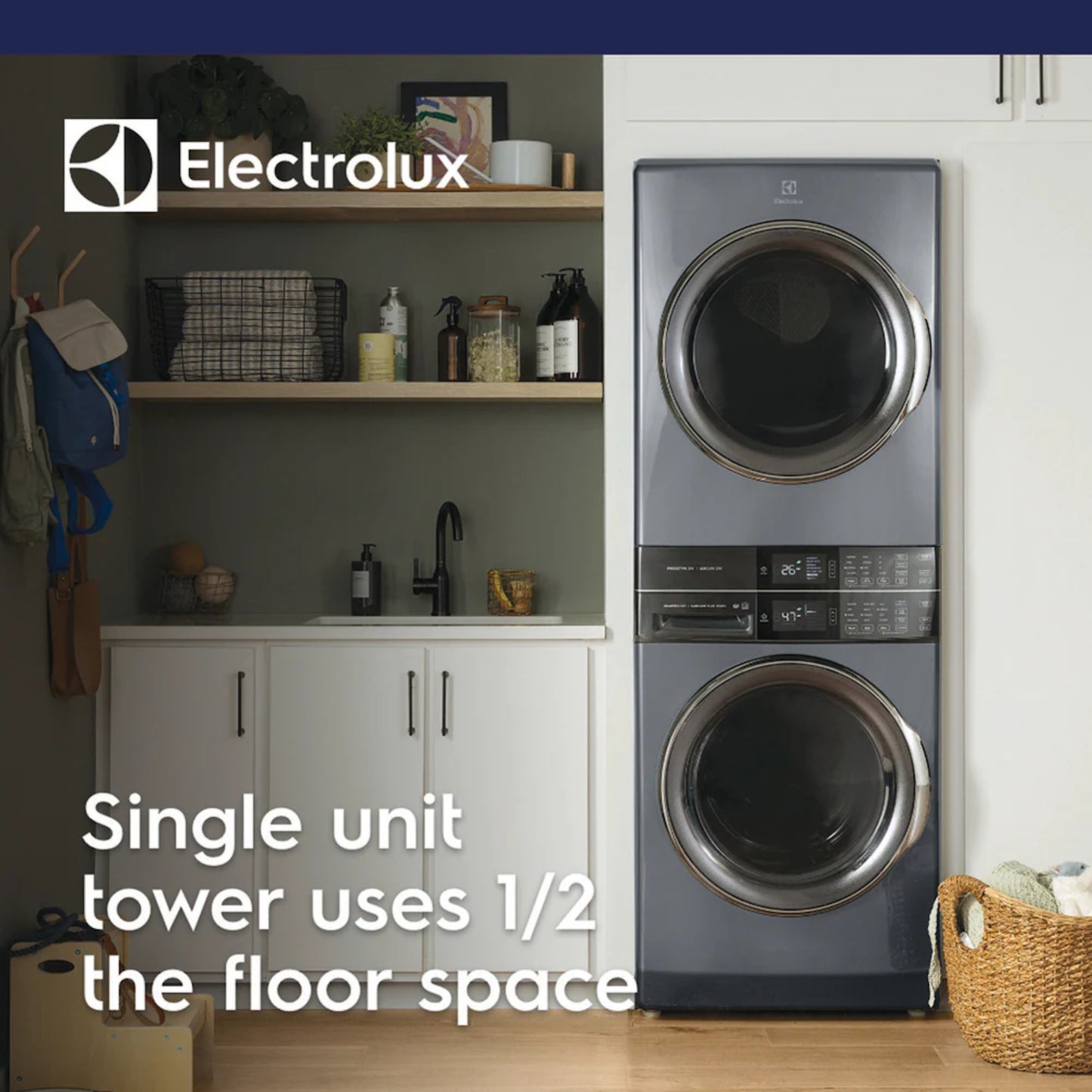 Electrolux ELTG7600AT Stacked Laundry Center with 4.5 cu. ft. Front Load Washer and 8 cu. ft. Gas Dryer - Titanium