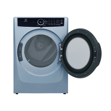 Secadora a gas de carga frontal con ventilación Electrolux ELFG7437AG de 8,0 pies cúbicos, apilable, con vapor y renovación instantánea, azul glaciar