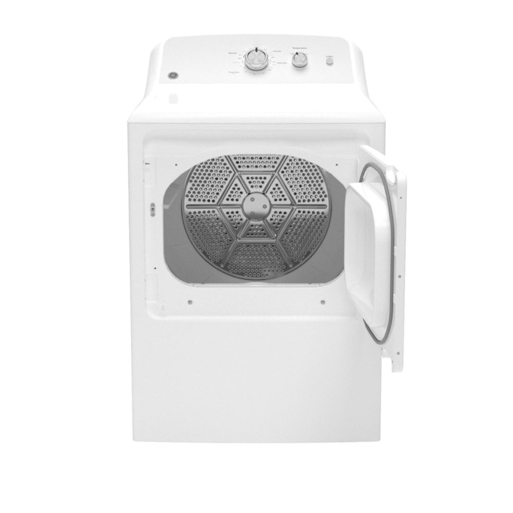 Secadora a gas GE GTD38GASWWS de carga superior de 7,2 pies cúbicos con ventilación de hasta 120 pies - Color blanco