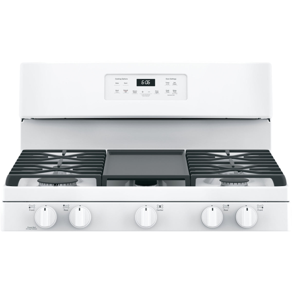 GE JGBS66DEKBB 5.0 cu. ft. Freestanding Natural Gas Range with 5 Burners - White