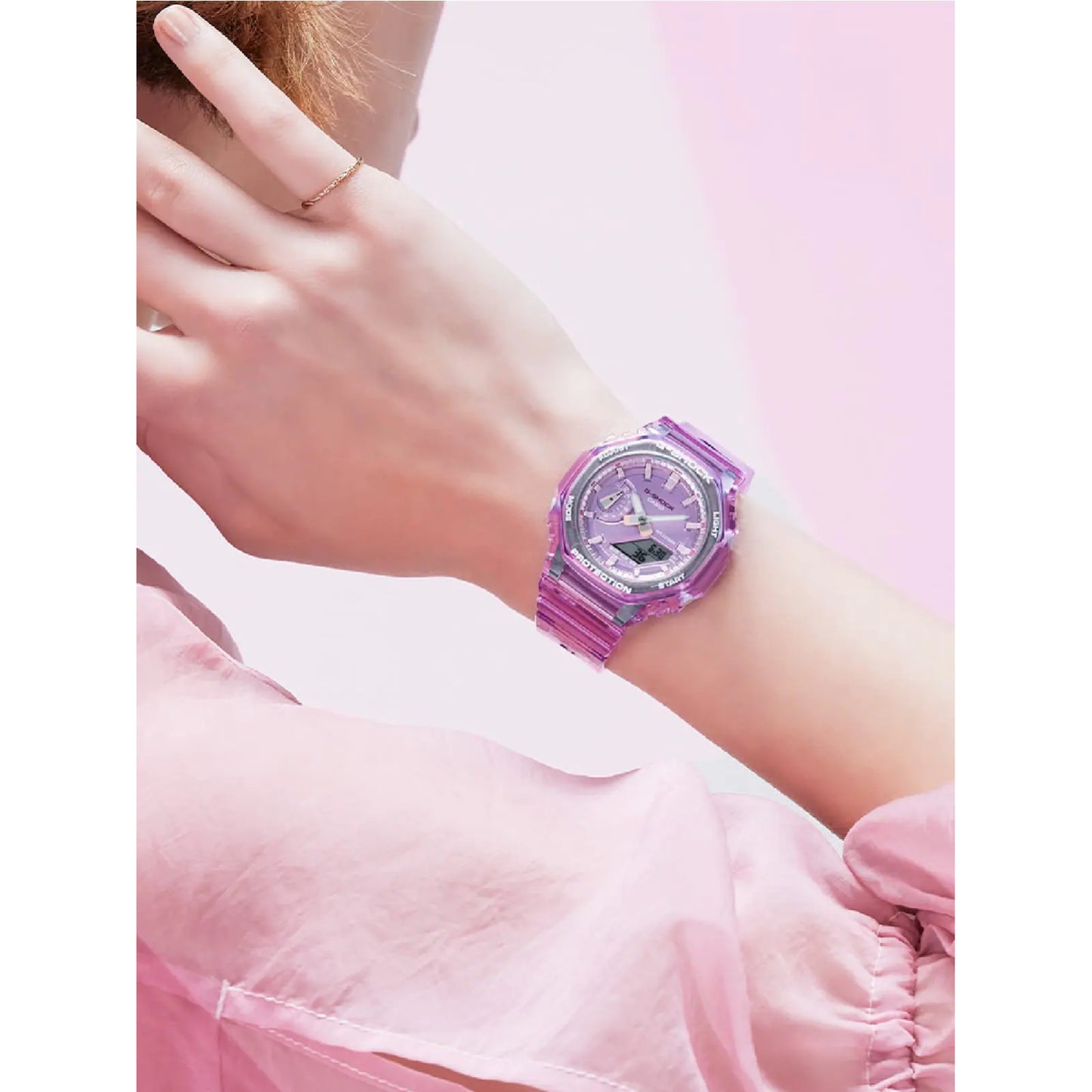 Reloj Casio G-Shock de cuarzo digital analógico con correa de resina de 43 mm para mujer -