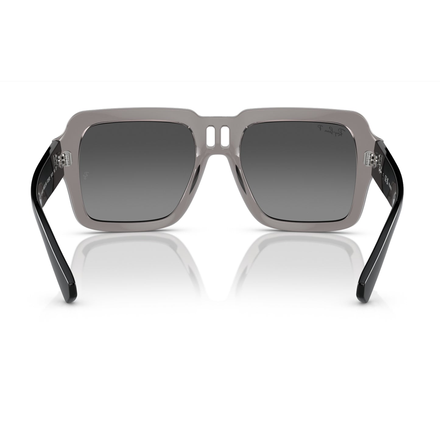 Gafas de sol unisex Ray-Ban Magellan RB4408 con degradado cuadrado: gris transparente pulido/plata/gris