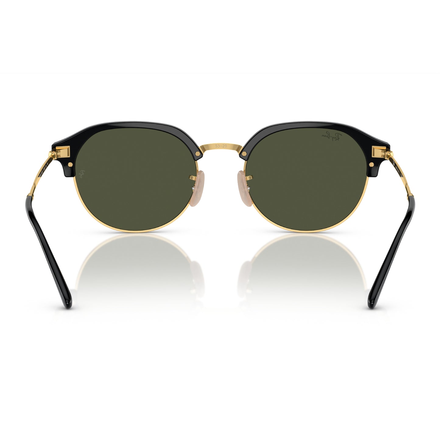 Gafas de sol clásicas unisex Ray-Ban RB4429: negro pulido sobre dorado/verde