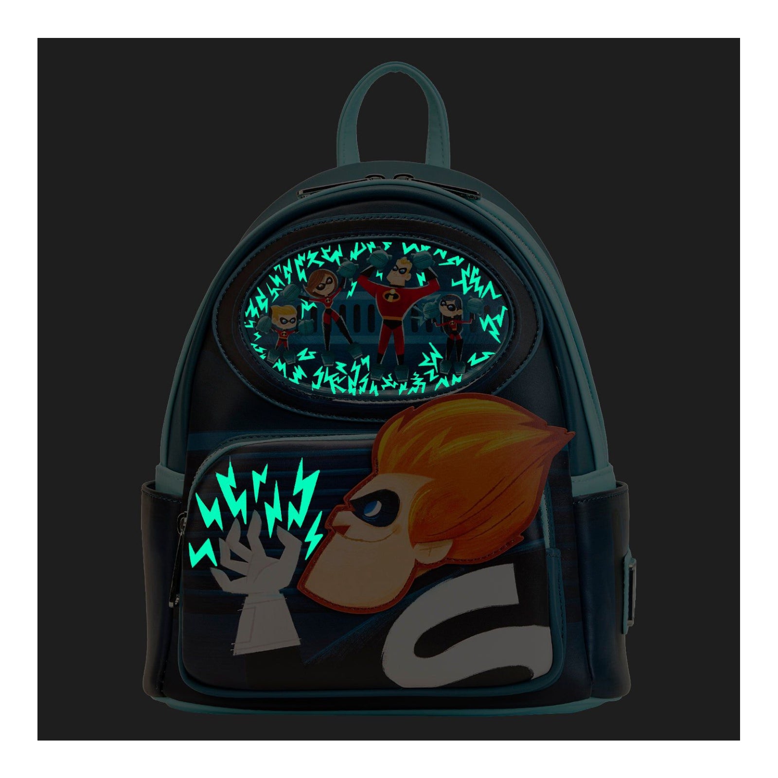 Loungefly Pixar The Incredibles Syndrome Glow Mini Backpack– Curacao
