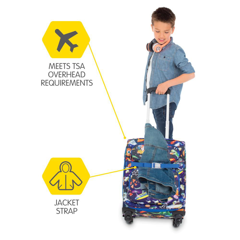 Bixbee Meme Space Odyssey Young Traveler Luggage - Blue 4-Wheels