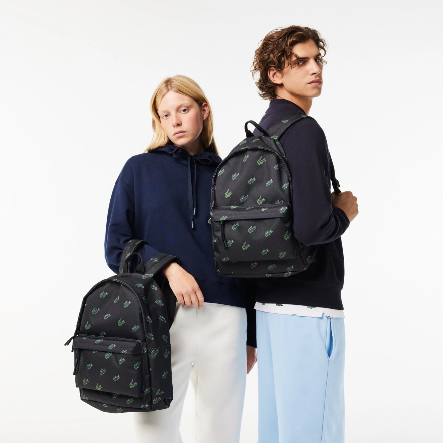 Lacoste Croc Print Backpack - Abimes (Blue)