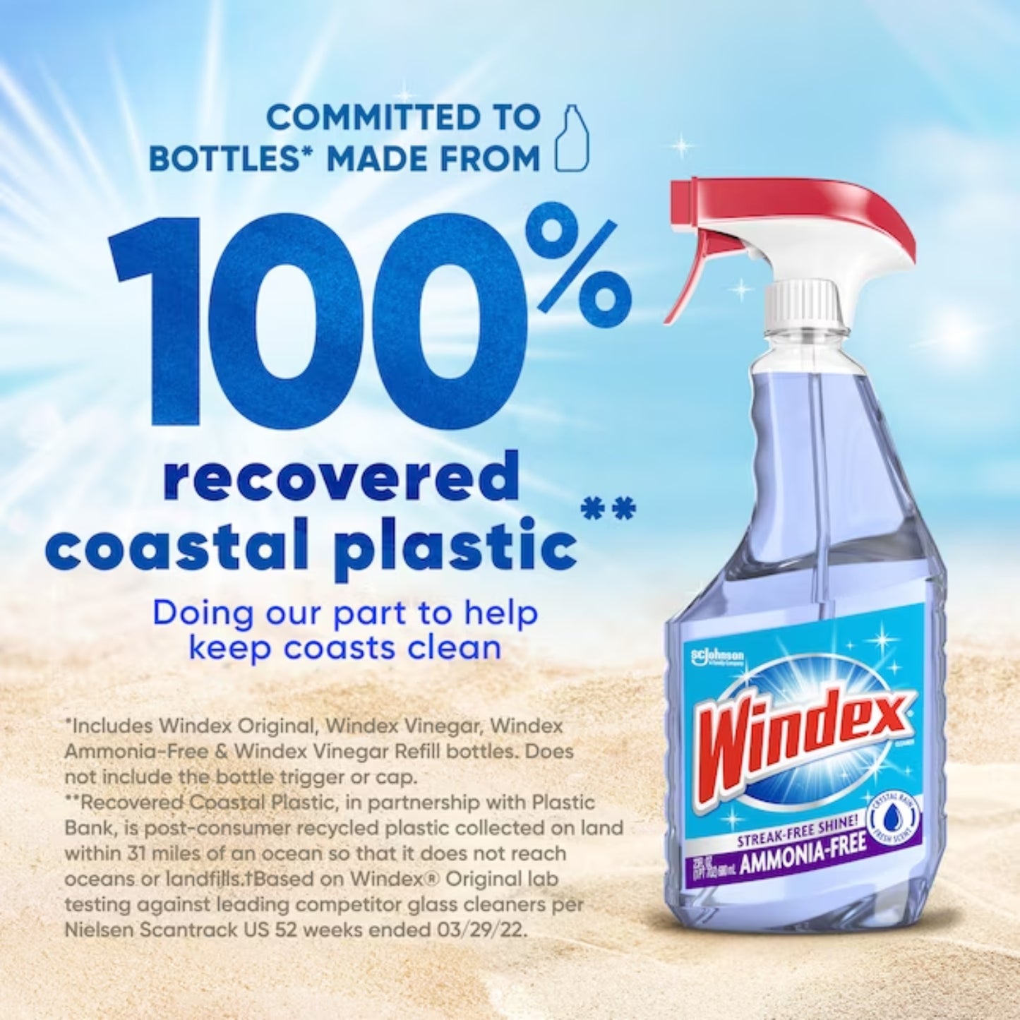 Limpiador de vidrios sin amoníaco Windex de 23 oz