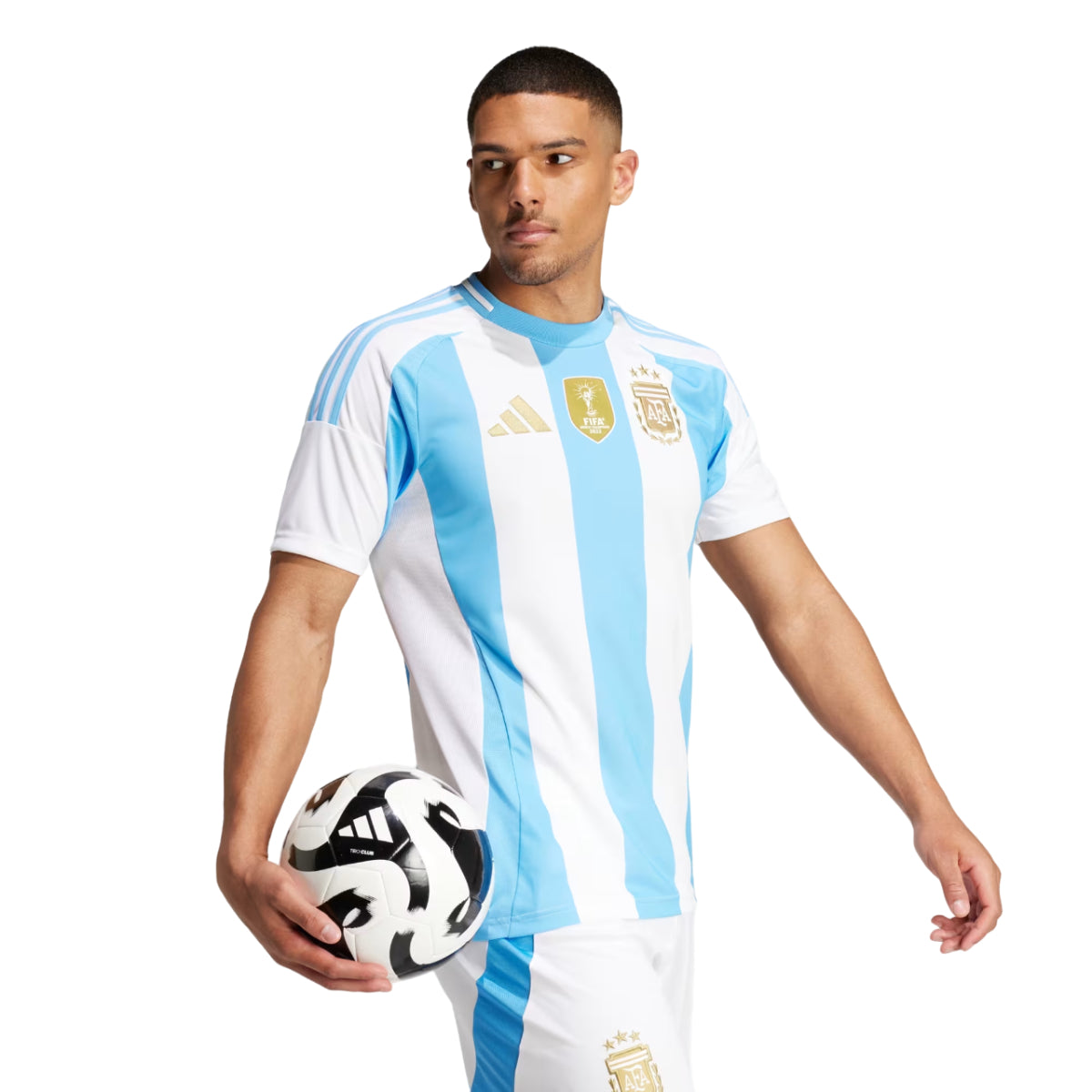 Adidas Argentina 2024 Home Stadium Medium Soccer Jersey - White/Blue Burst