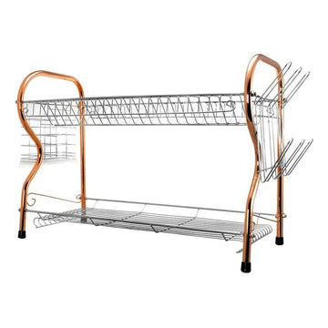 Better Chef DR/167 2-Level R-Shaped Dish Rack - Brown/Silver