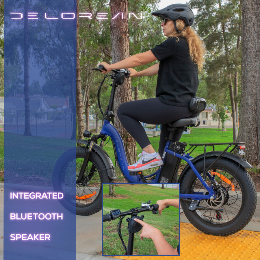 Delorean DM500-Sport Foldable Fat Tire Electric Bike - Black