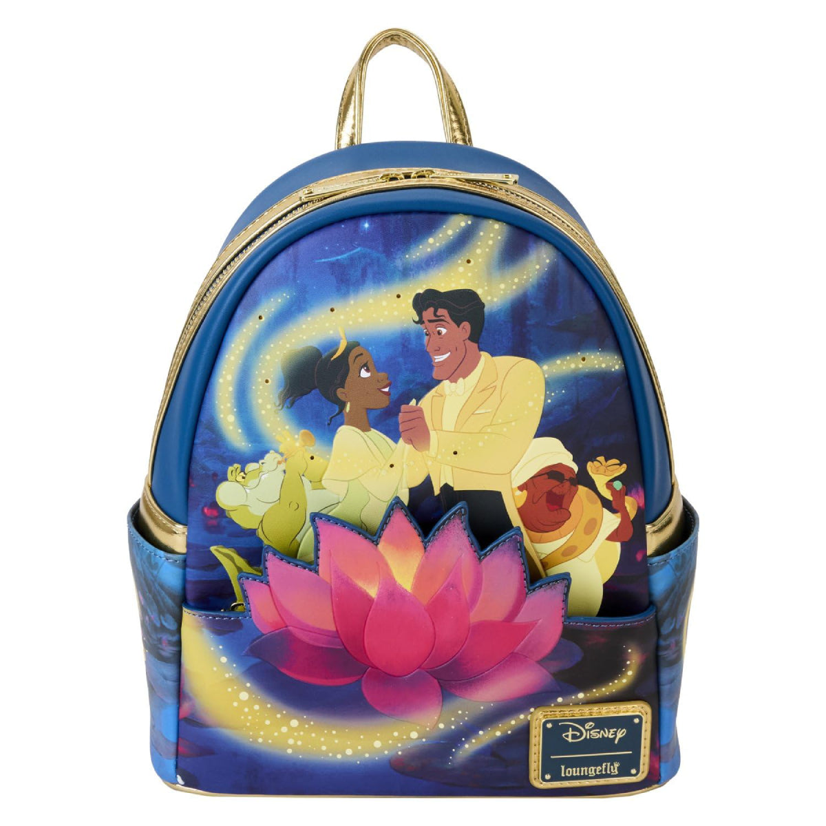 Loungefly Disney The Princess and The Frog 15th Anniversary Tiana and Naveen Glow Mini Backpack - Blue