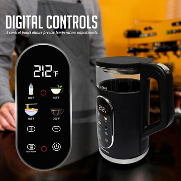 Ovente KD96B 1500W Electric Kettle with Digital Touchscreen - Black
