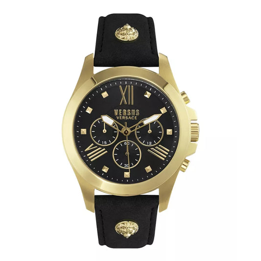 Versus Versace Lion Men's 44mm Strap Watch - Black/Gold-Tone