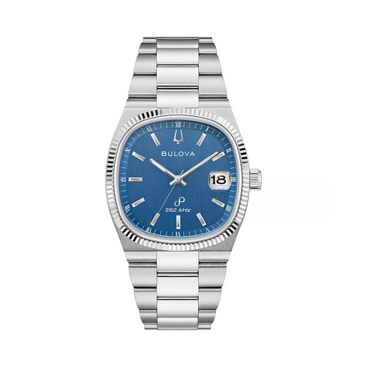 Bulova Super Seville Unisex 38mm Silver-Tone Bracelet Watch - Blue Dial