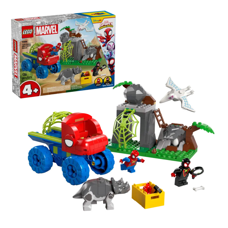 LEGO Marvel Spidey And His Amazing Friends Team Spidey Dino Crawler Rescue Building Toy Set (136-Pieces)