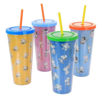 Peanuts 23.6 oz. Tumbler with Lid and Straw – Assorted Colors