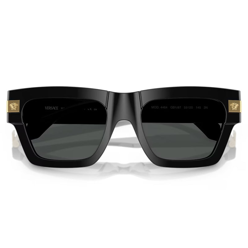 Versace VE446455GB1 Men's Rectangle Solid Color Sunglasses