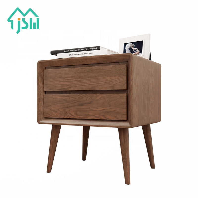 Wooden Rectangle Nightstand with Double Layer Drawer by Best Home