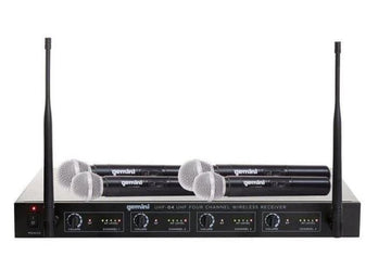 Gemini UHF/04M Wireless Handheld Microphone System - Black - Curacao