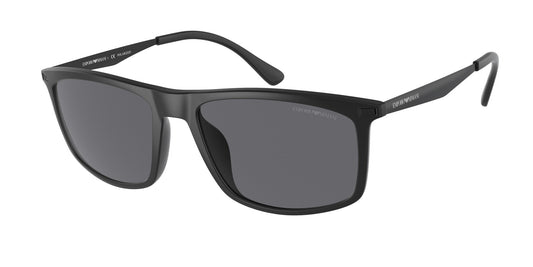 Emporio Armani Matte Black Sunglasses with Polar Grey Lens