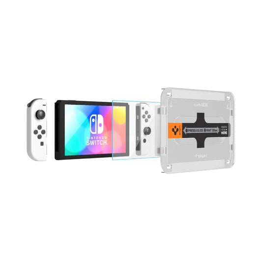Spigen GLAS.tR EZ Fit Screen Protector for Nintendo Switch OLED (Pack of 2) - Clear