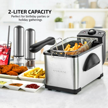 Ovente FDM2201BR 2L Stainless Steel Deep Fryer - Silver