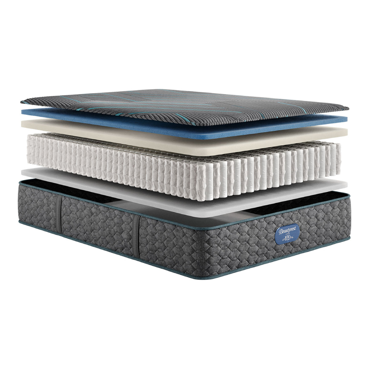 Beautyrest Level Two 12" Hybrid Medium Firm Mattress -  Blue/Gray