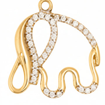 Cubic Zirconia Elephant Pendant in 14K Yellow Gold
