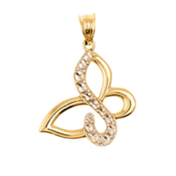 Butterfly Pendant in 14K Yellow Gold