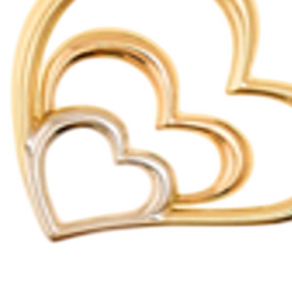 14K Tri-Color Gold Hearts Pendant