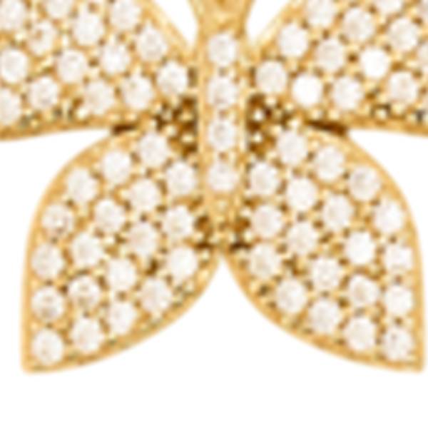 14K Yellow Gold Cubic Zirconia Butterfly Pendant