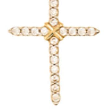 Cubic Zirconia Cross Pendant in 14K Yellow Gold