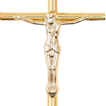 Two-Tone Crucifix Pendant in 14K Gold