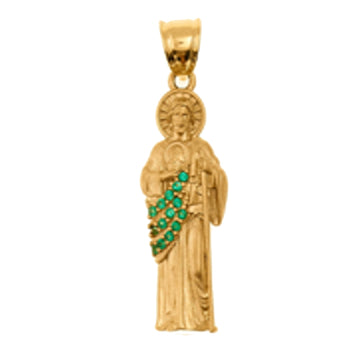 Saint Jude Pendant in 14K Yellow Gold