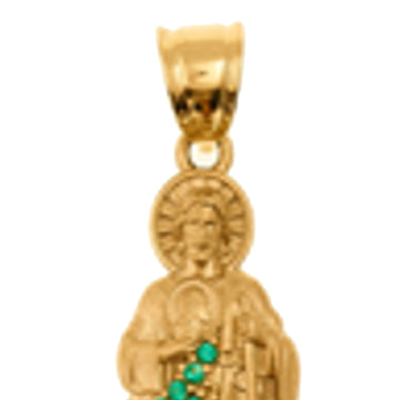 Saint Jude Pendant in 14K Yellow Gold