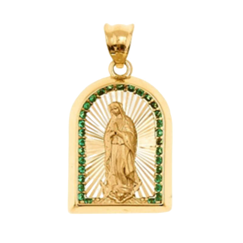 14K Yellow Gold Cubic Zirconia Virgin Pendant