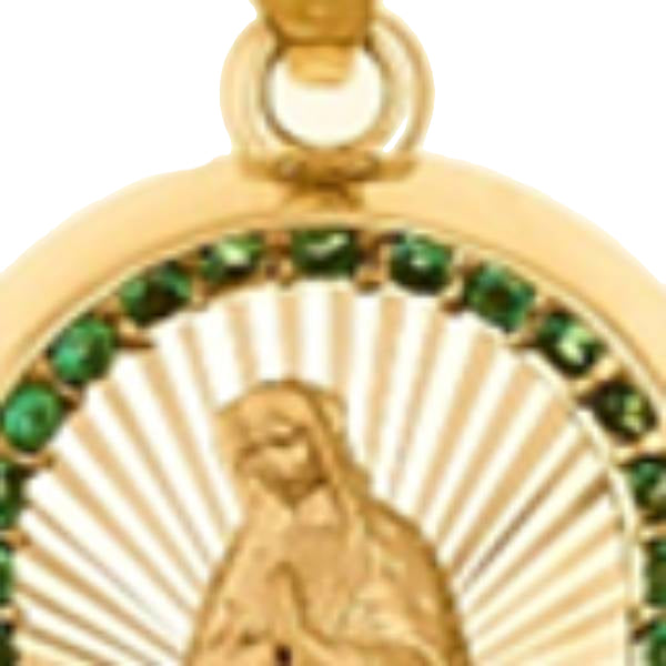 14K Yellow Gold Cubic Zirconia Virgin Pendant