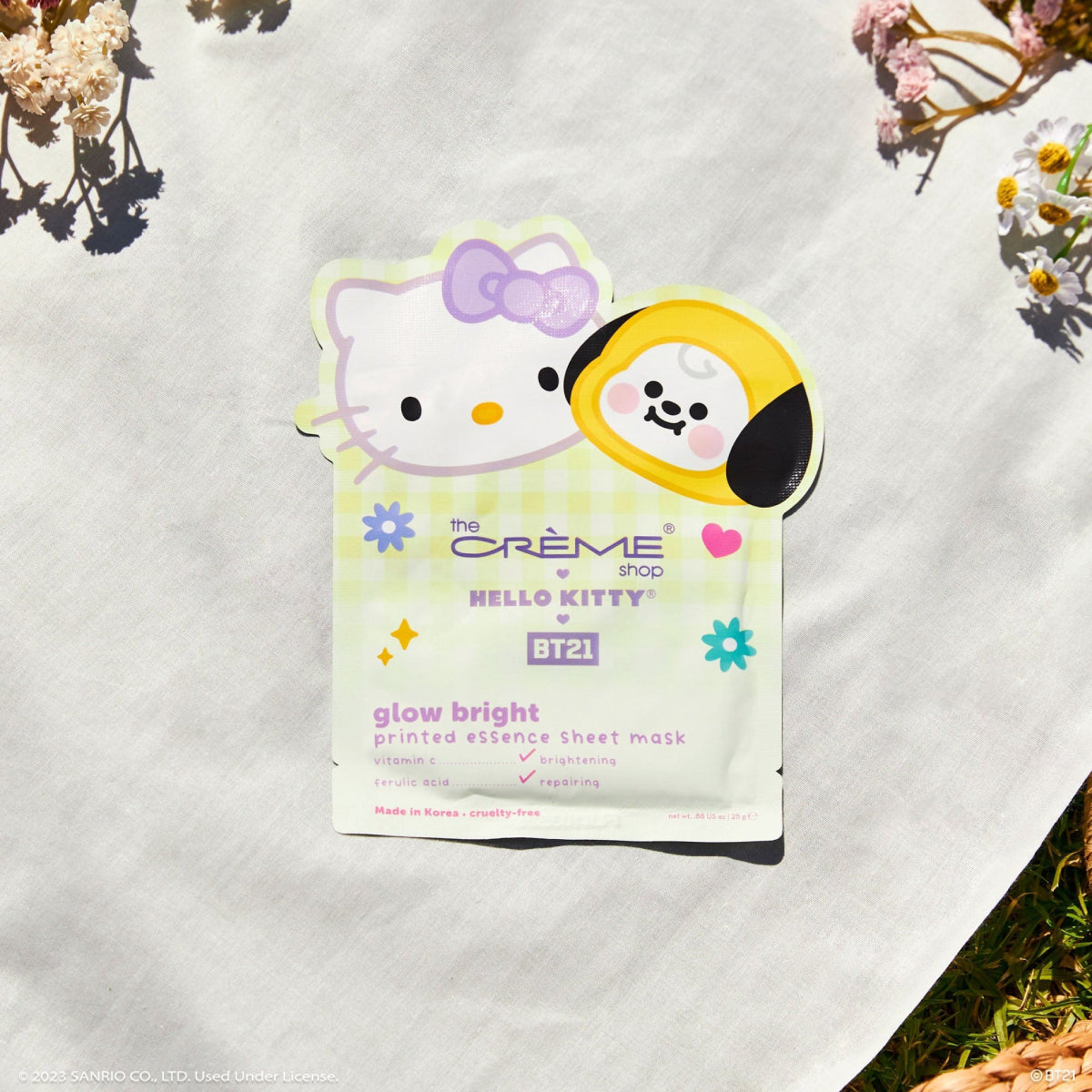 The Crème Shop x Hello Kitty and BT21 Glow Bright Essence Sheet Mask