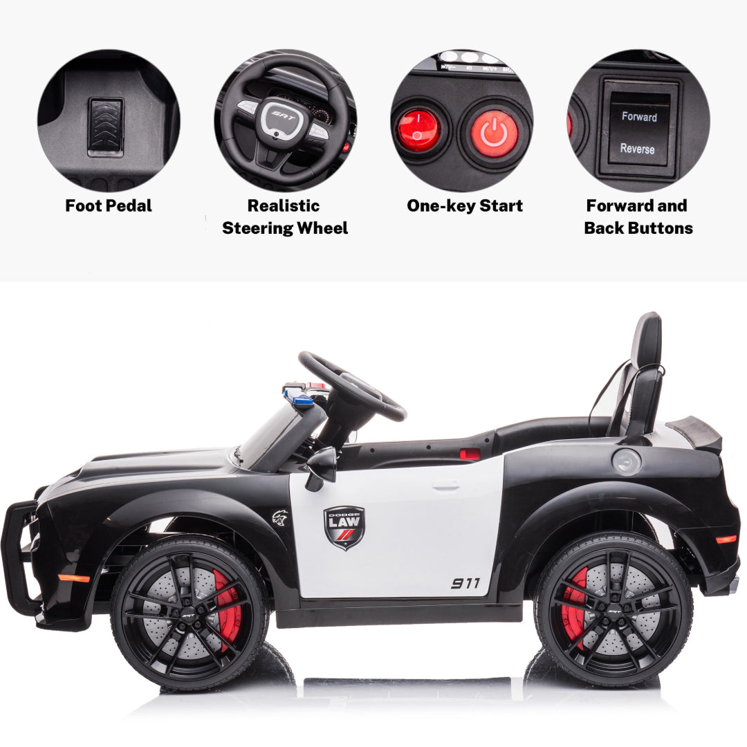 Dodge Challenger, 12V Electric Ride on Police Car with Remote