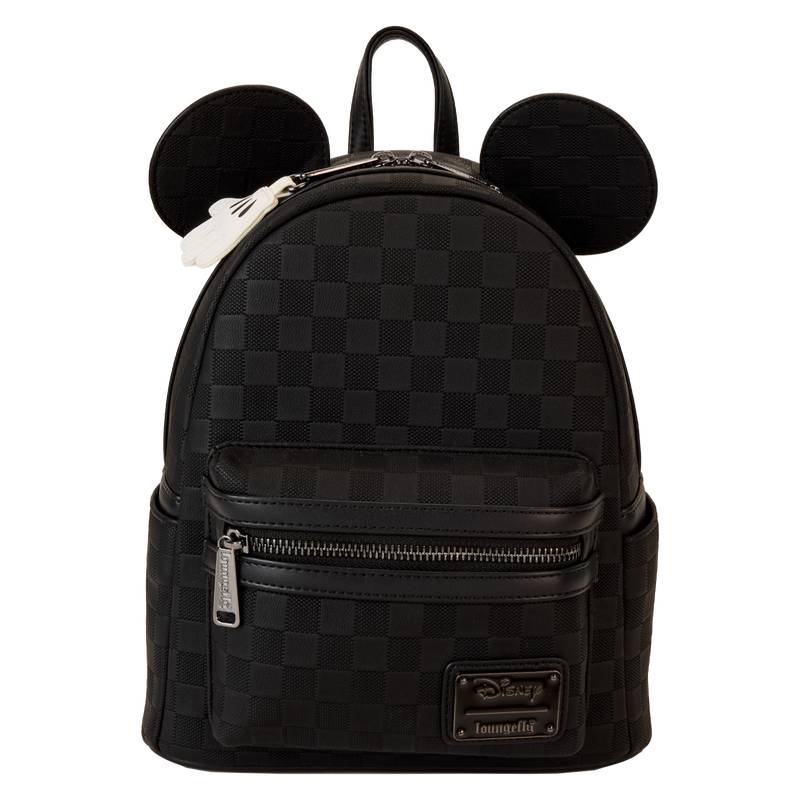 Disney Mickey Mouse Checkered Texture Mini Backpack - Black