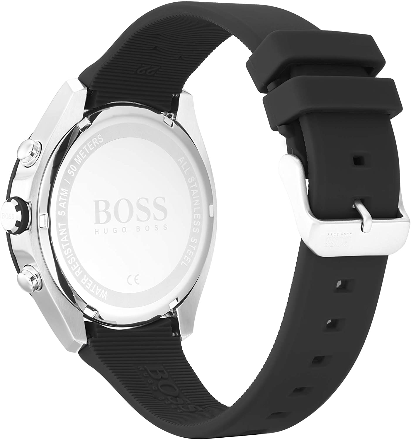 Hugo Boss Men's Chronograph Velocity Black Silicone Strap Watch - Black - Curacao