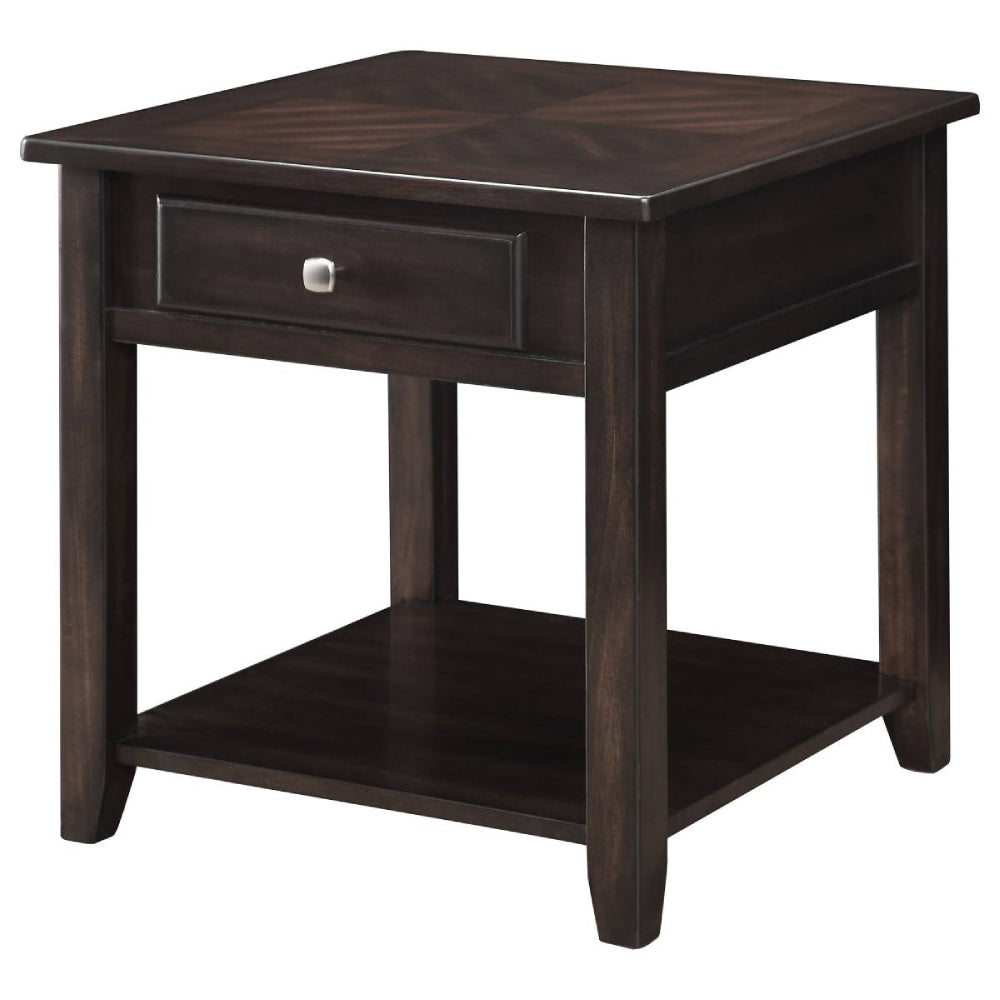 Bradford 22" Square End Table with Drawer by Coaster - Brown