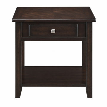 Bradford 22" Square End Table with Drawer by Coaster Furniture - Brown