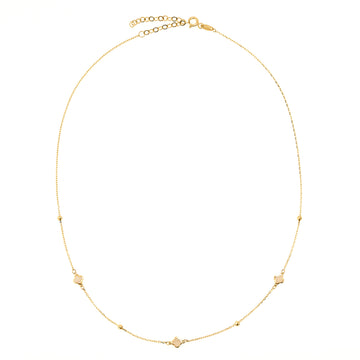18" Clover Enamel Necklace in 14K Yellow Gold