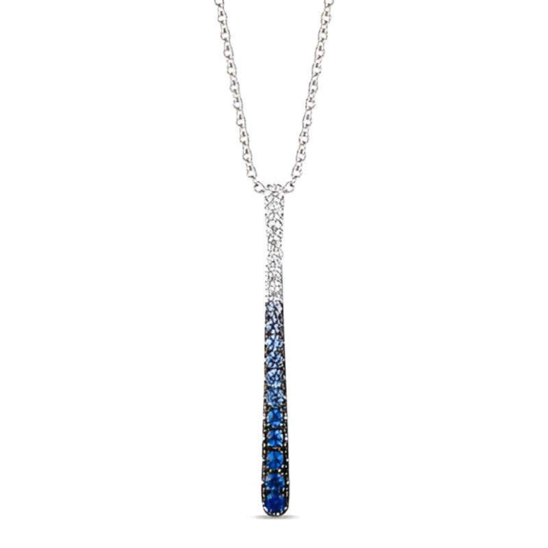 Le Vian Ombre 0.5 ct. Denim Ombré Sapphire and 0.12 ct. Vanilla Sapphire Pendant Necklace in 14K Vanilla Gold