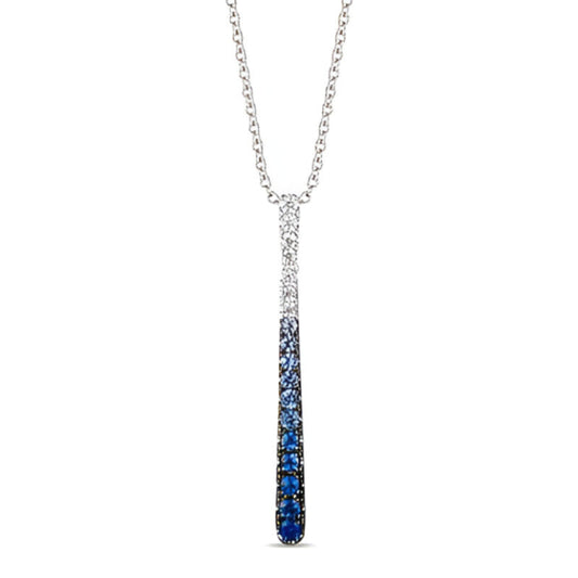 Le Vian Ombre 0.5 ct. Denim Ombré Sapphire and 0.12 ct. Vanilla Sapphire Pendant Necklace in 14K Vanilla Gold