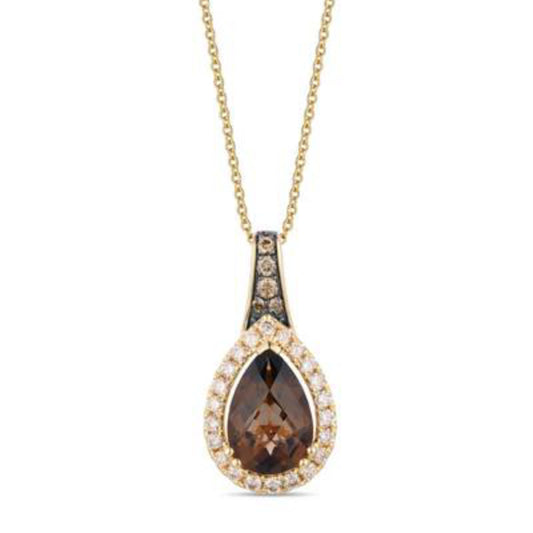 Le Vian Women's 2.62 ct. Chocolate Quartz, 0.1 ct. Chocolate Diamonds and 0.37 ct. Nude Diamonds Necklace in 14K Gold