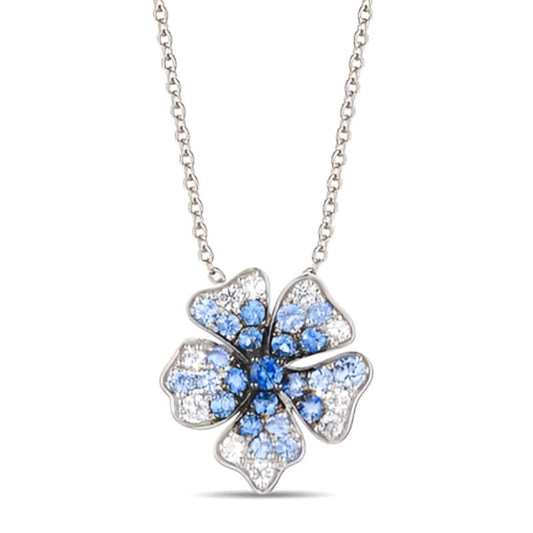 Le Vian Ombre 1 ct. Denim Ombre Sapphire and 0.37 ct. Vanilla Sapphire Pendant Necklace in 14K Vanilla Gold