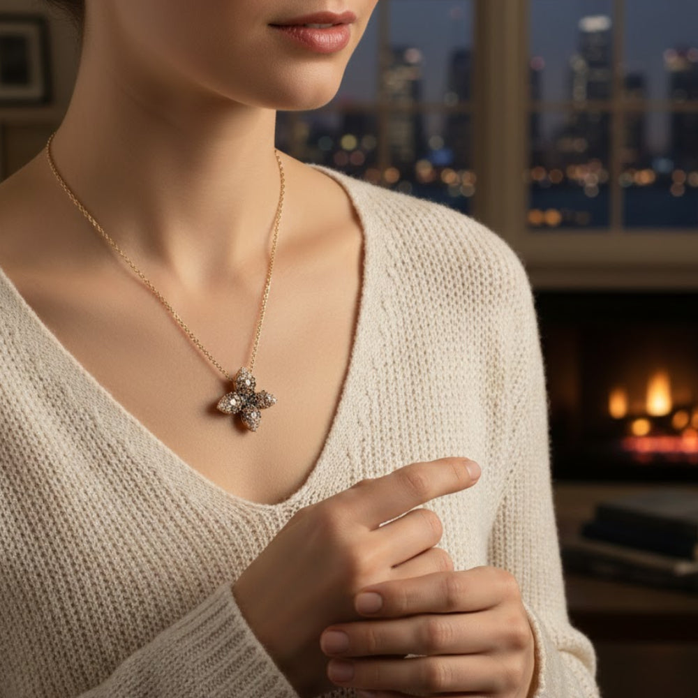 Le Vian Women's 0.5 ct. Adjustable Chocolate Ombre Diamonds Necklace in 14K Gold